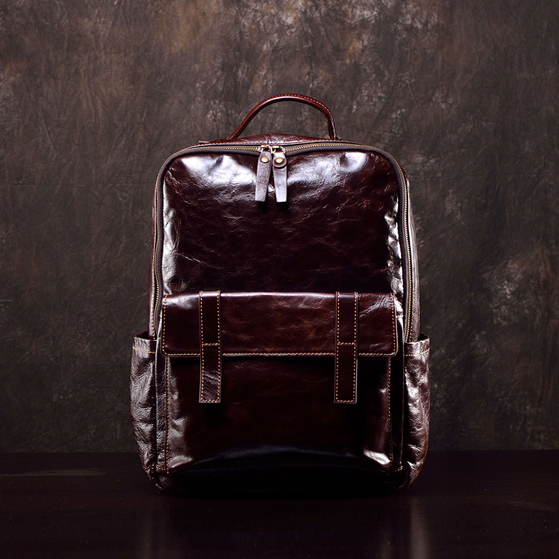 真皮背包男包牛皮双肩包时尚复古休闲韩版欧美电脑包百搭通勤旅行