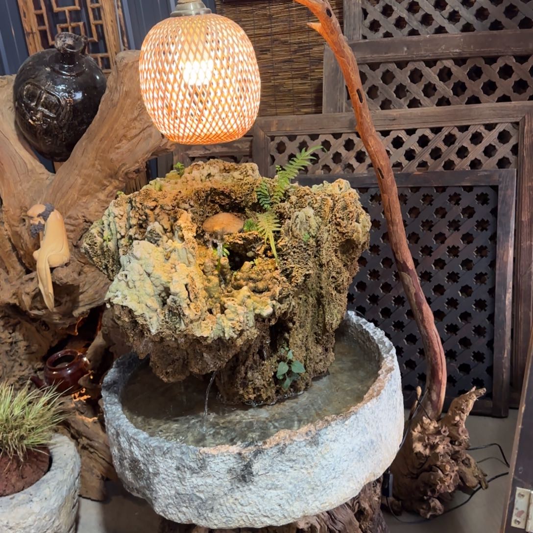 木质流水摆件四件套