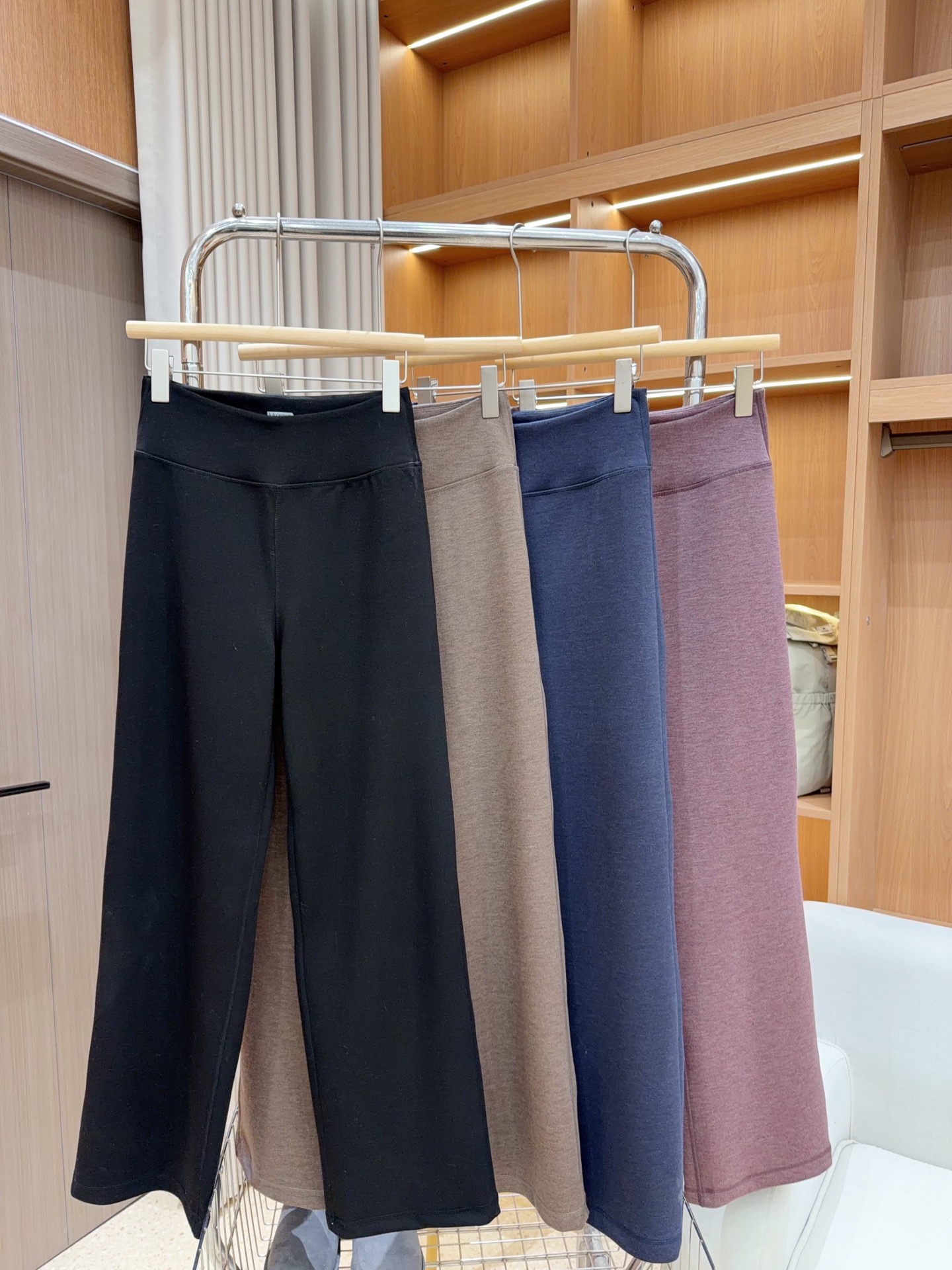 新款女士加绒微弹休闲裤小个子保暖无痕秋冬款-1213-大七新号