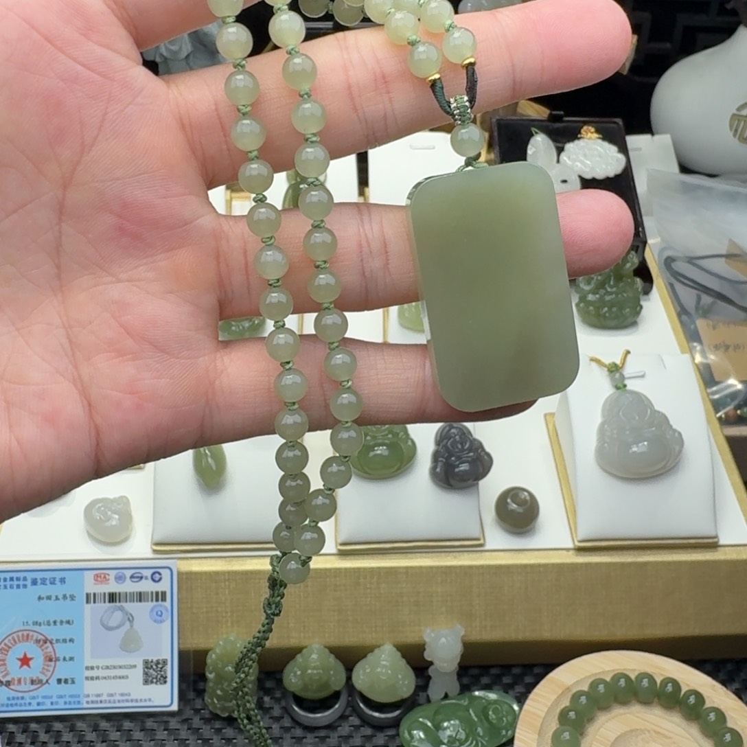 和田玉未镶嵌颈饰隐****^