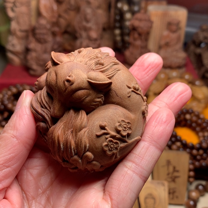 檀香木把件老山檀凤九