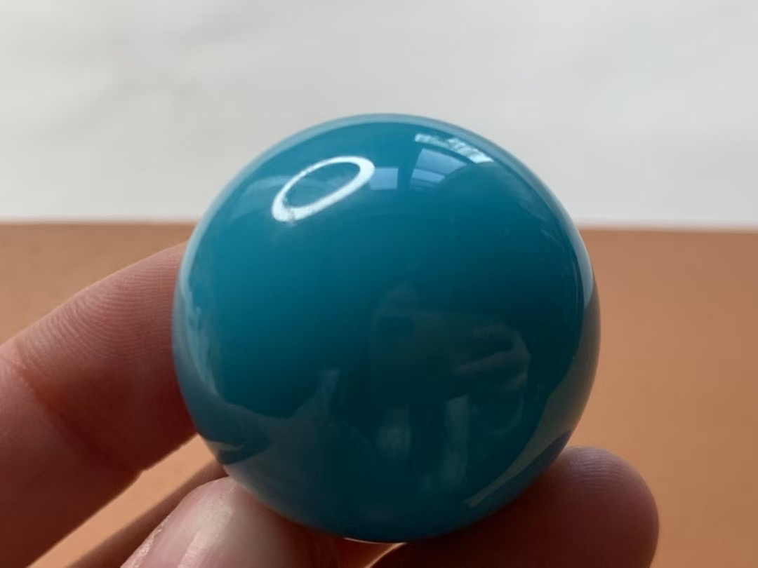 原矿课松石精品云盖寺高瓷蓝圆珠 29mm 31.7g