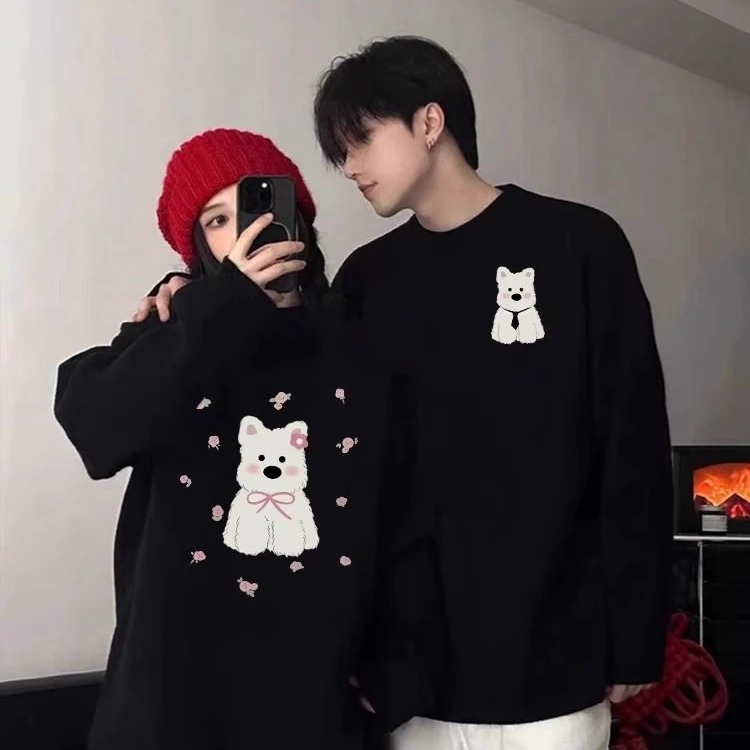 秋冬宽松加厚毛衣男女大码300斤情侣装独特高级感特别的圆领上衣