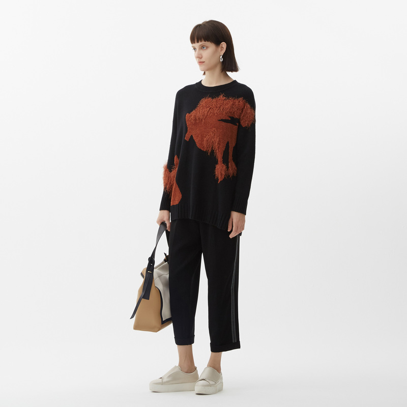 玛丝菲尔七分直筒裤子设计师春夏宽松A1KT10155