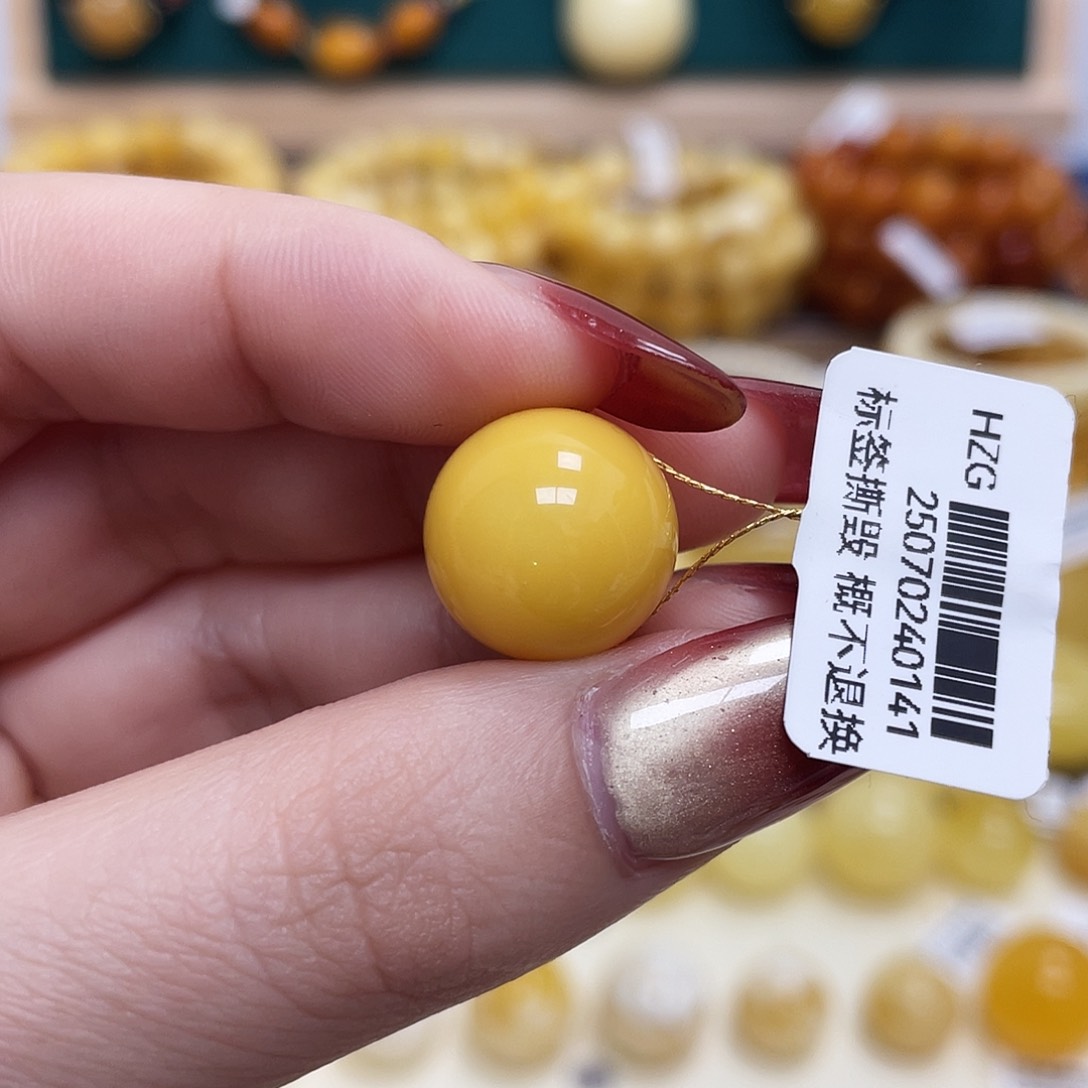 蜜蜡未镶嵌珠宝奇石14.8mm圆珠