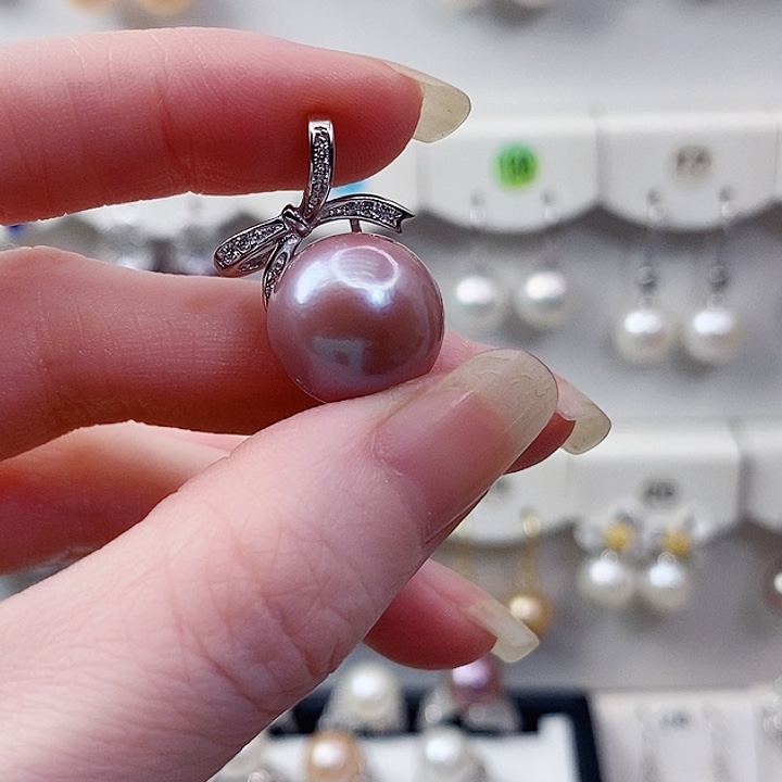 c***)淡水珍珠颈饰银S925镶嵌A