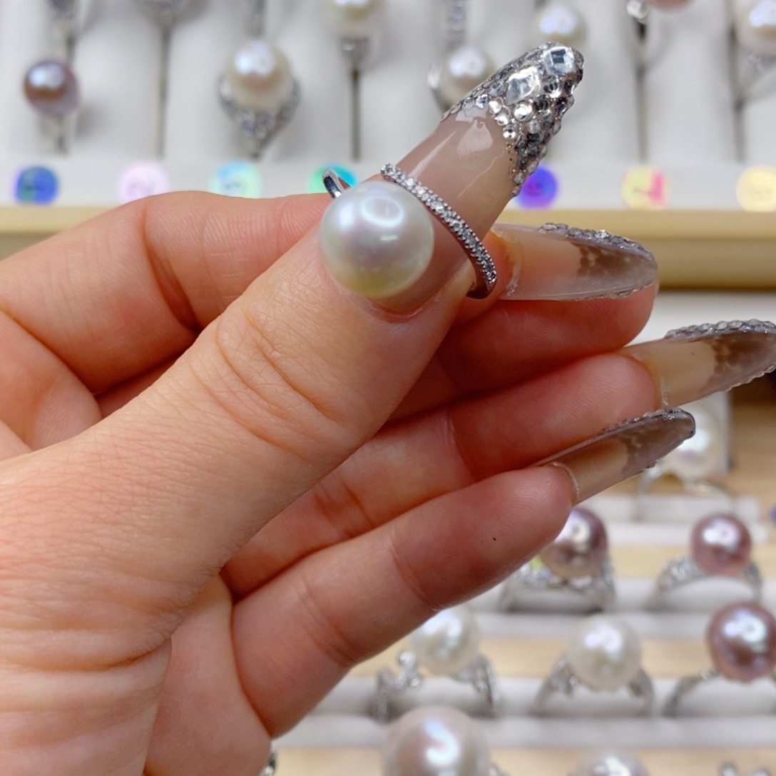 淡水珍珠戒指合金