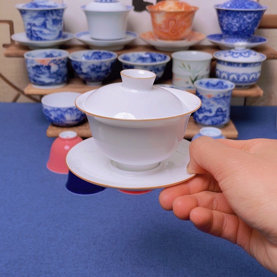 景德镇手工陶瓷盖碗