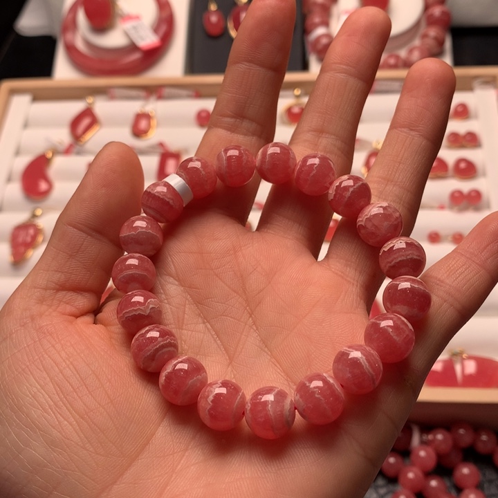 菱锰矿（红纹石）手绳未镶嵌儒***力