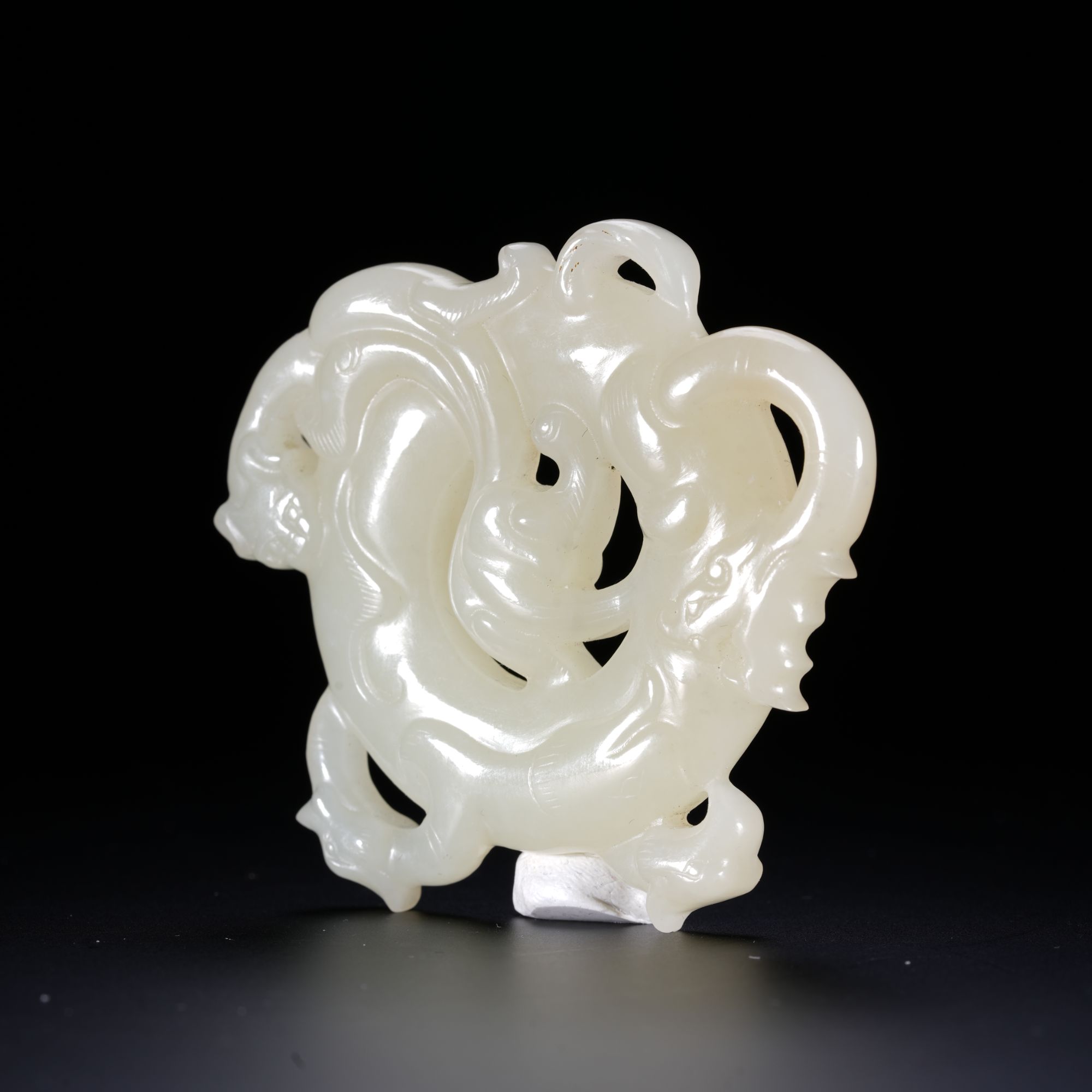 HTY6-11和田白玉螭龙佩【玉石拍卖】