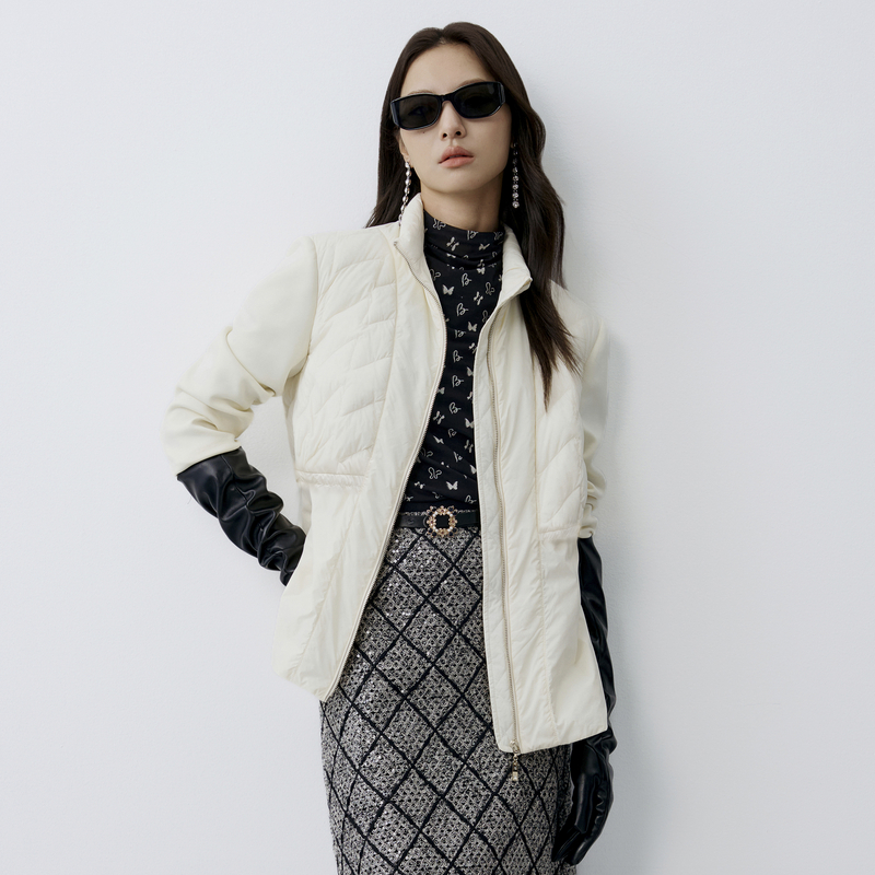 BuouBuou90白鹅绒25新品商场同款假两件收腰羽绒服外套女BLGE807