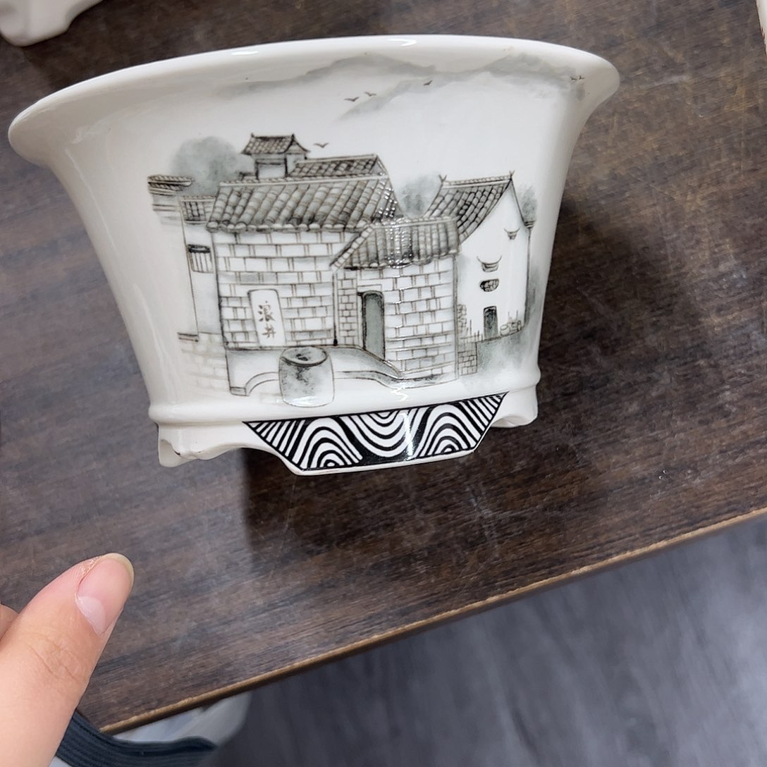 紫砂花盆420号微瑕15/8cm