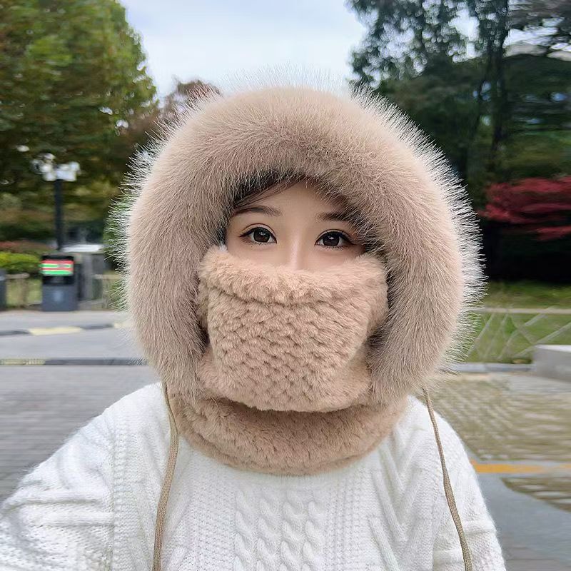 DT新款韩系冬帽子女毛茸茸休闲百搭户外田园风保暖防风抗寒雷锋帽