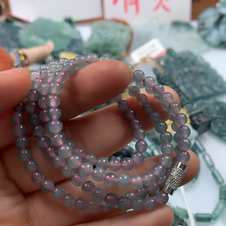 翡翠颈饰未镶嵌保真天然A货翡翠