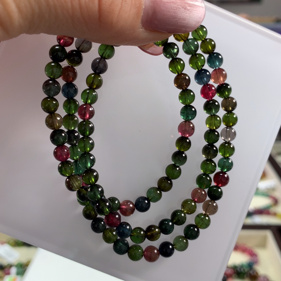 碧玺手链未镶嵌5毫米左右