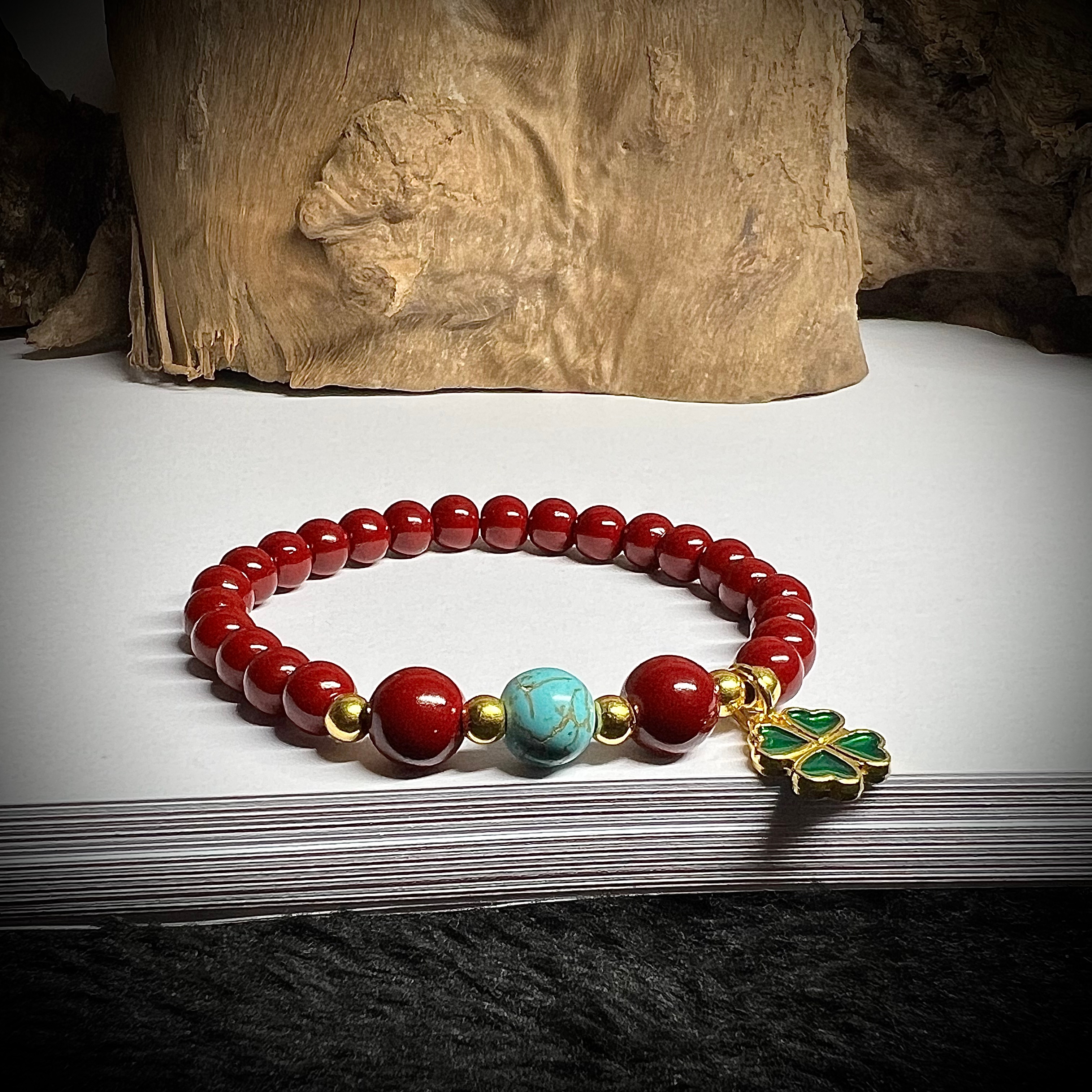 含辰砂工艺品海棠手串（无礼盒）@@@@@AK014