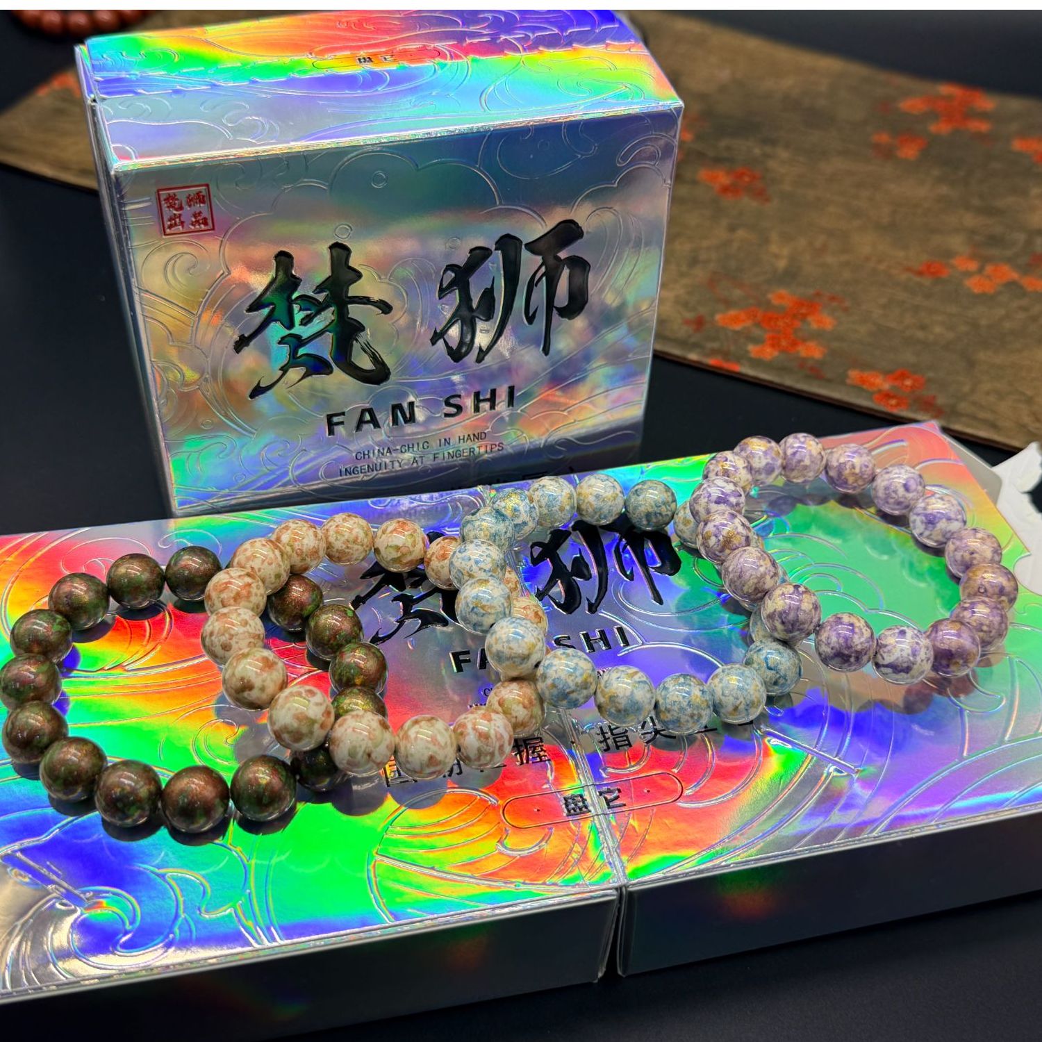 手链 【梵狮】国风大漆手串非遗工艺文玩念珠 国潮手饰