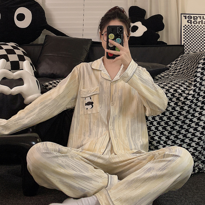 【熊猫宝宝】新款女睡衣长袖长裤秋季柔软亲肤舒服家居服女款韩版