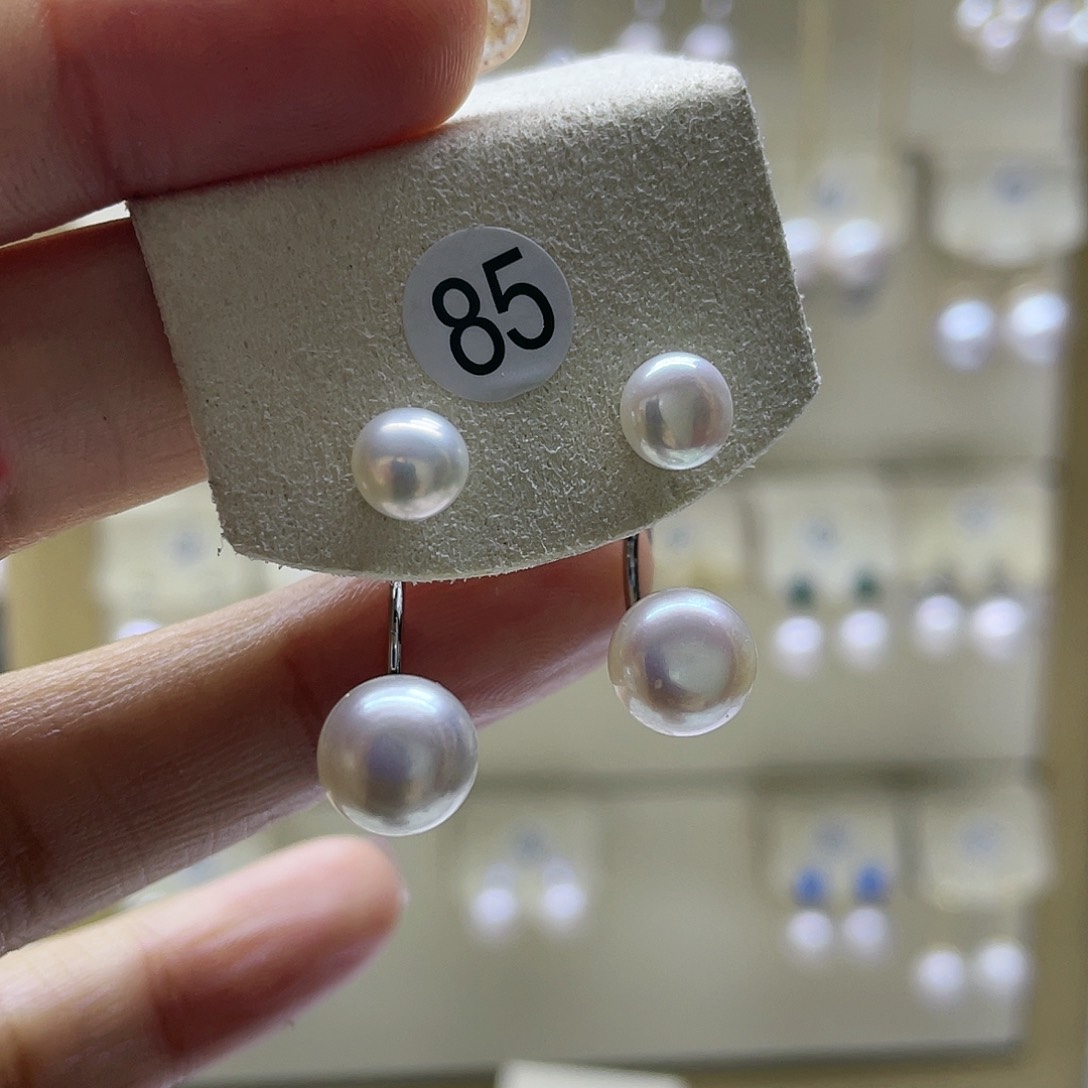 淡水珍珠耳饰银S925镶嵌