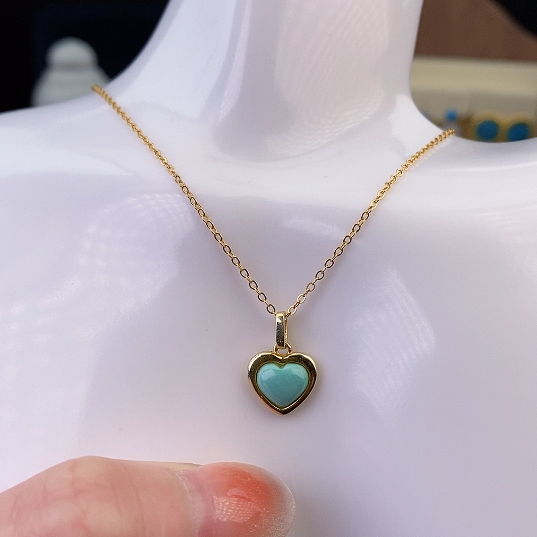 绿松石银S925镶嵌颈饰