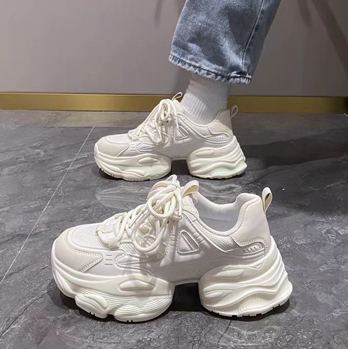 厚底松糕小个子运动鞋女2025夏季增高显脚小百搭休闲运动鞋A89