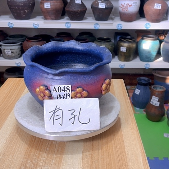 红陶手工制作工艺花盆