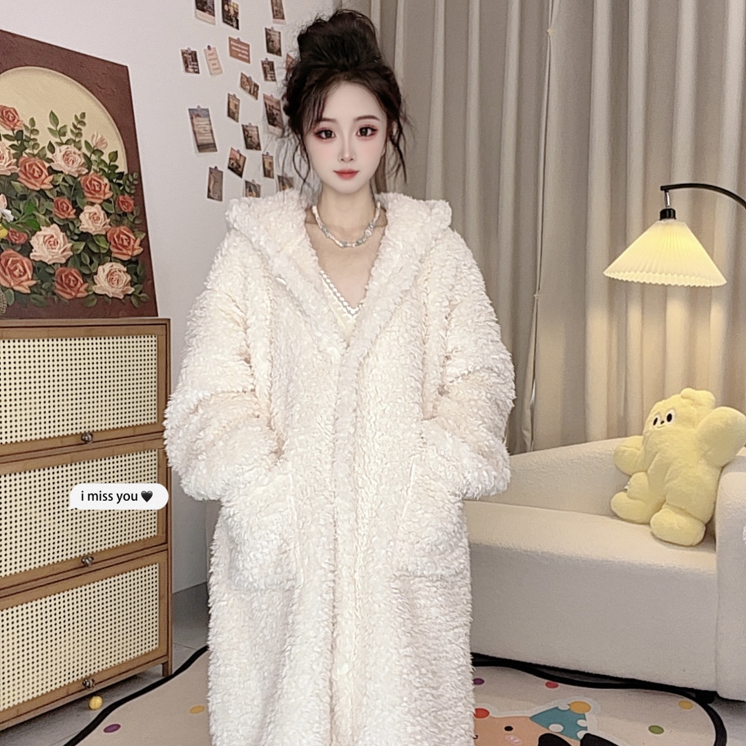 2025泡泡绒长袖成人睡衣休闲加绒时尚家居服