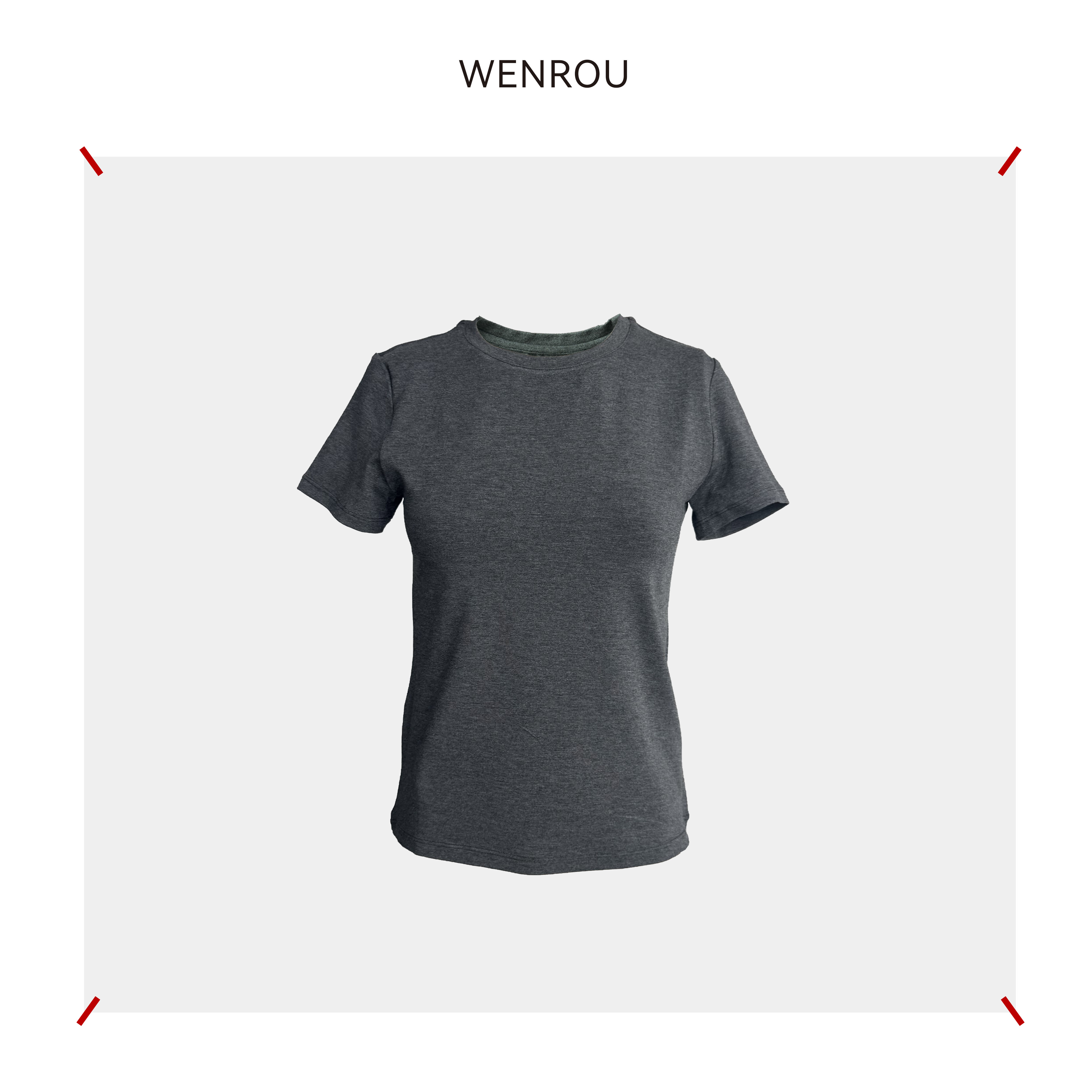 温柔自知 灰色 意大利进口面料 圆领基础款T恤TS022