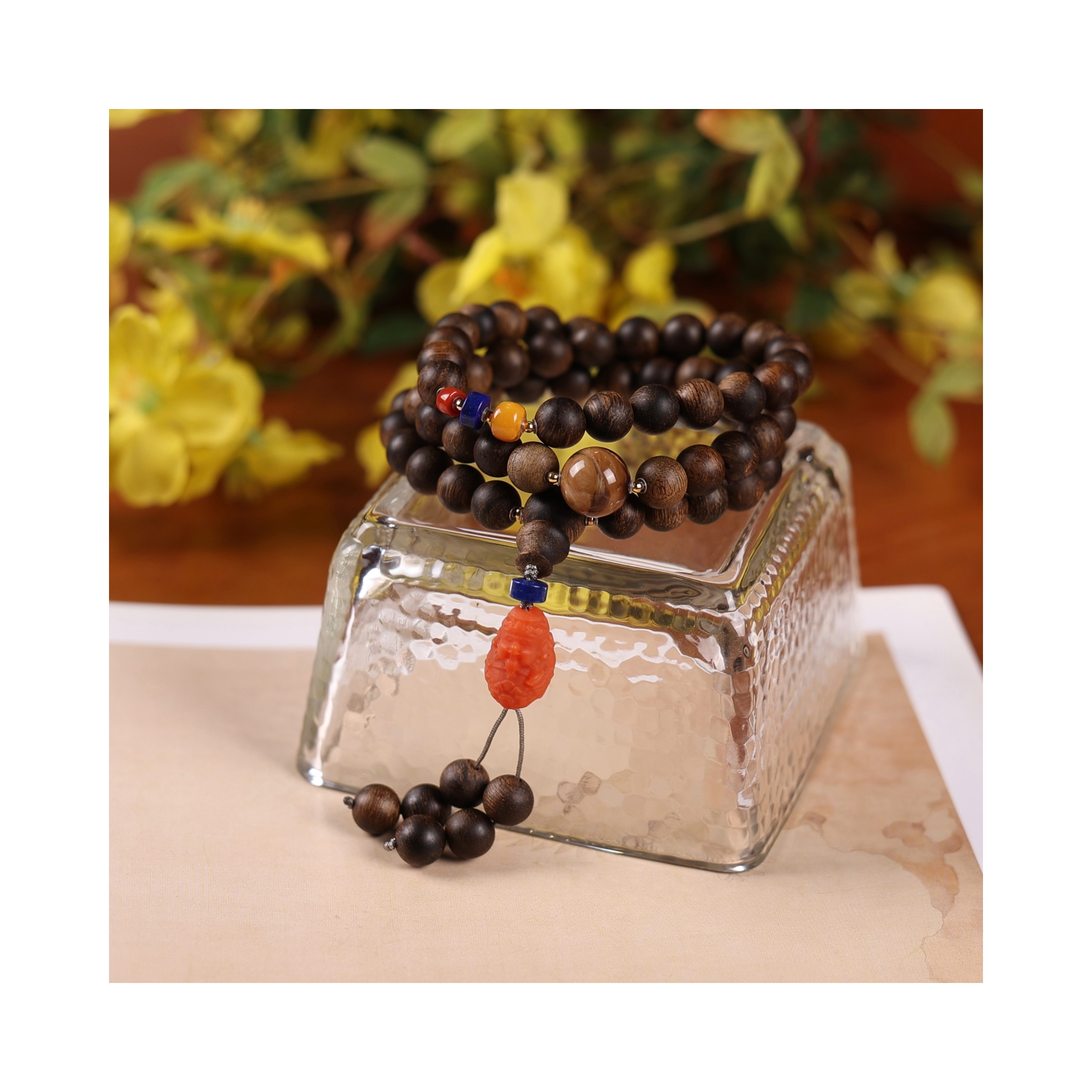 揽香集 沉香【揽香集】-沉水越南芽庄留疤老白棋0.8长链+财神设计款