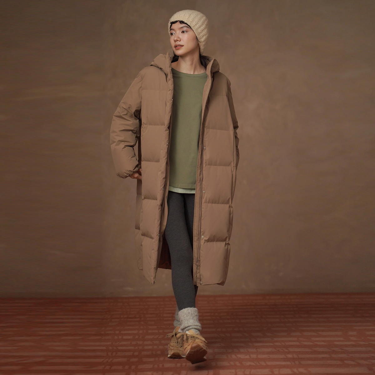 【女装优选】哈齿小姐大被子连帽长款简约直筒羽绒服20ZZ2508731R