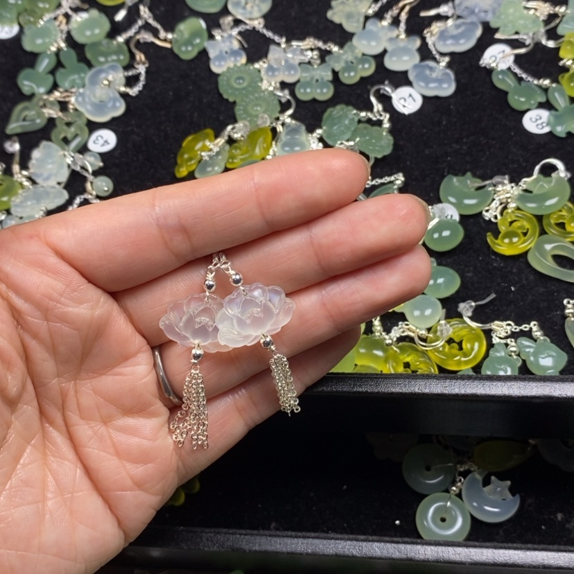 【闪购商品】蛇纹石玉挂件耳饰耳环项链未镶嵌