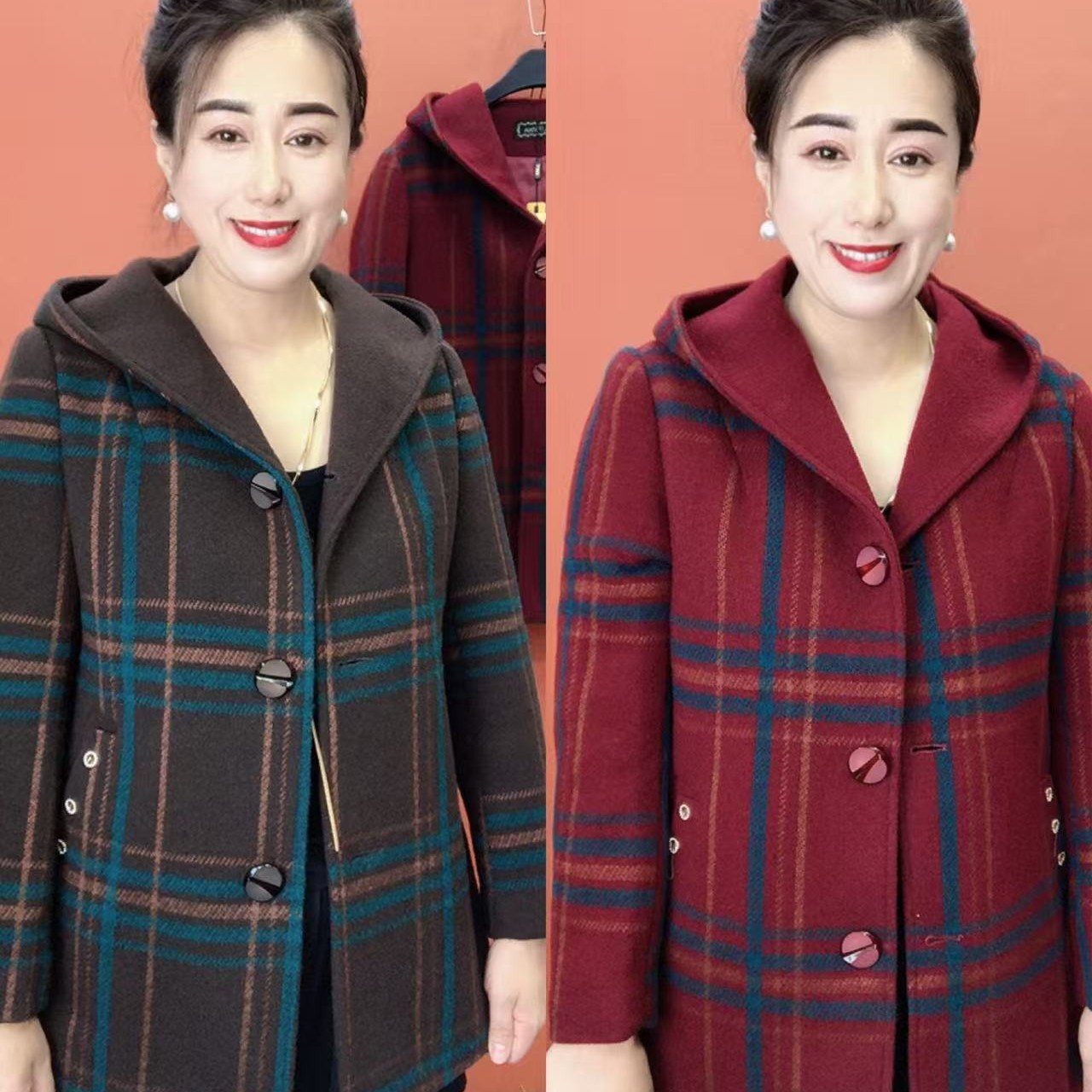 天津彤宇822大格连帽外套