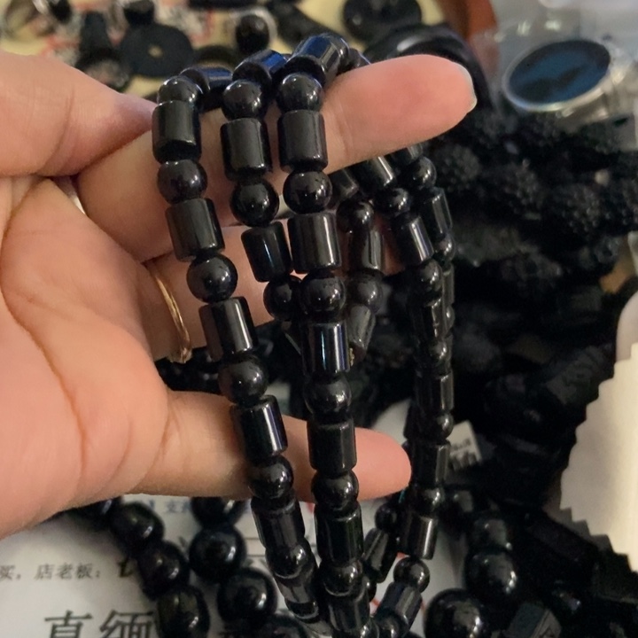 翡翠未镶嵌手链墨翠7