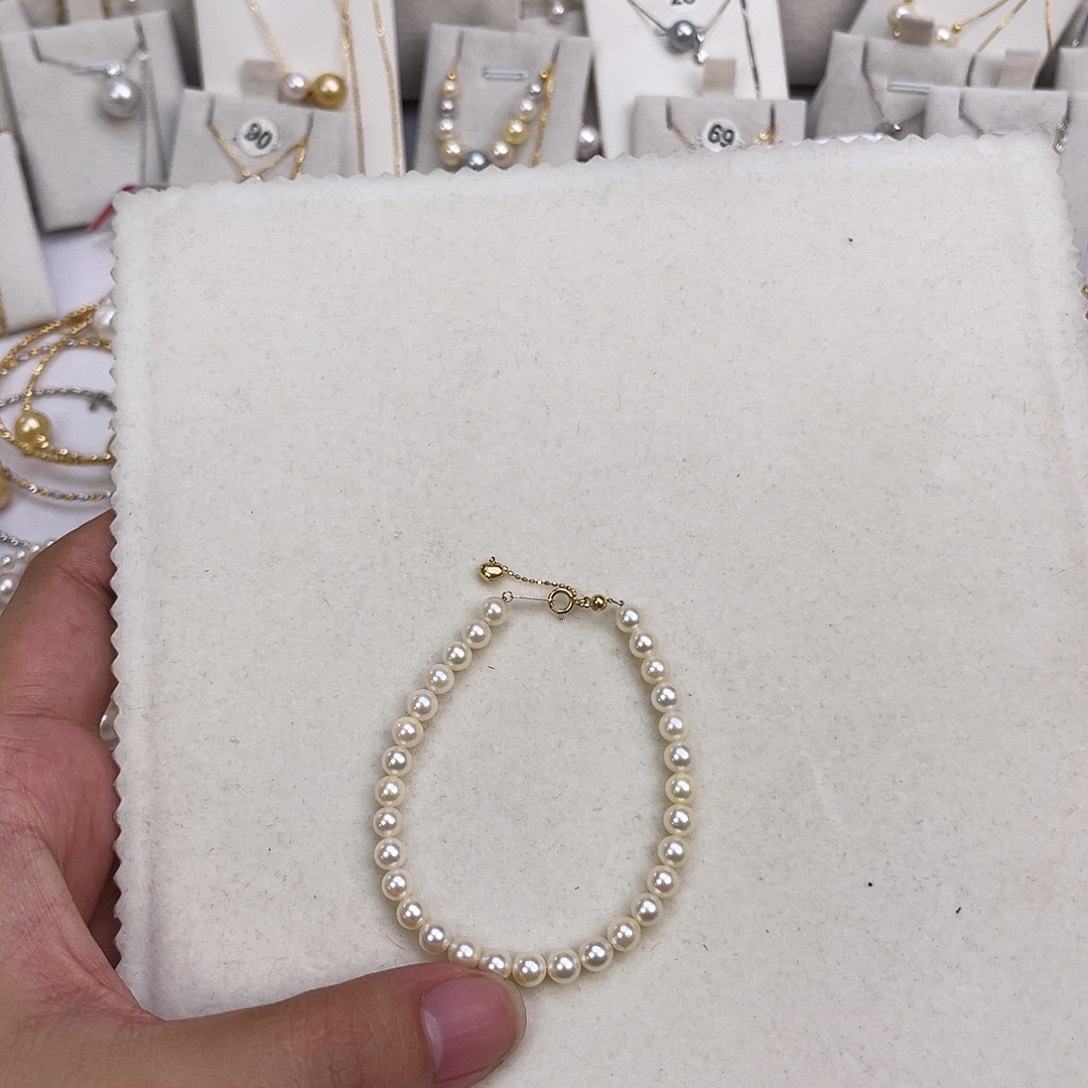 18K金镶嵌手绳海水珍珠