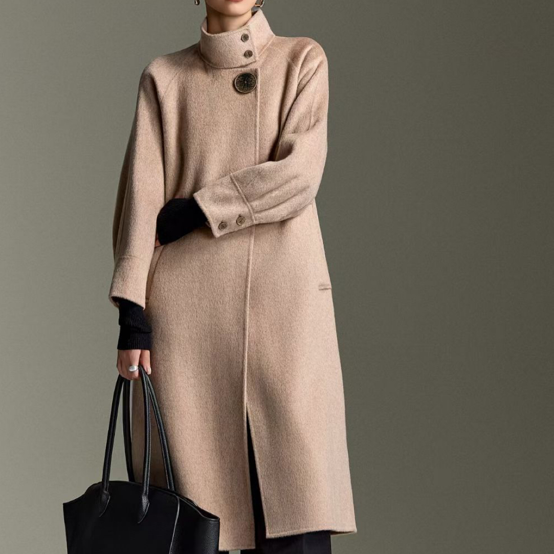 双面羊绒大衣女2025秋冬新款气质长款腰带女士高端羊毛呢外套