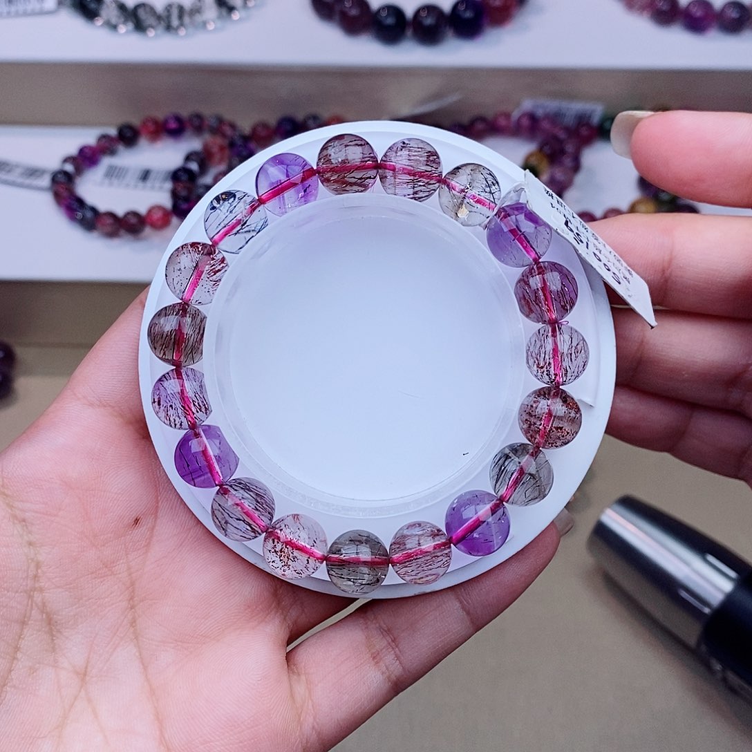 未镶嵌手链水晶黑加侖超七10m