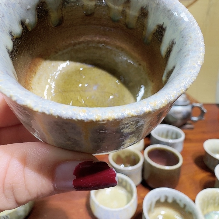 建水紫陶白泥柴烧杯用****2