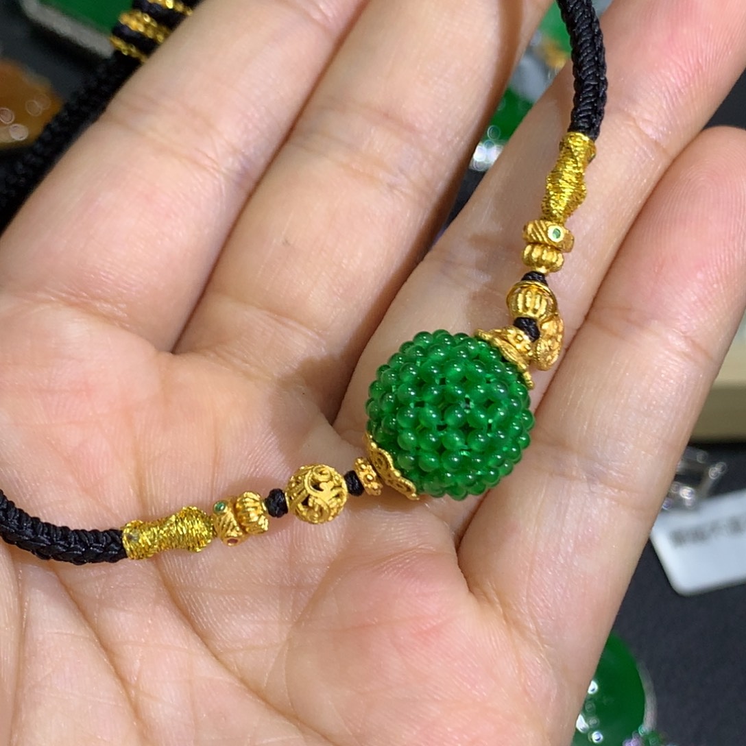 翡翠手链银S925镶嵌8、