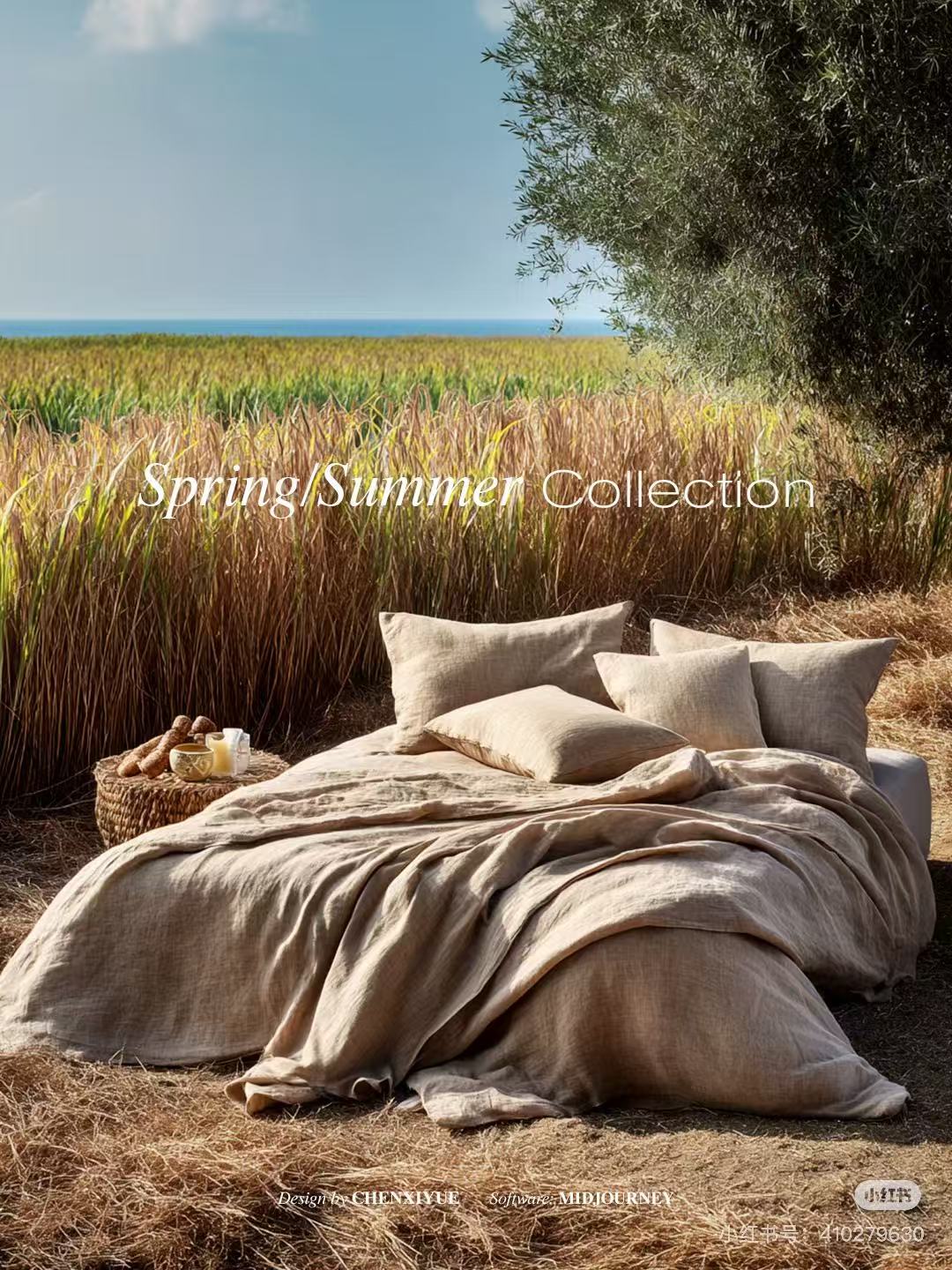 【FREE HOME】天然亚麻 自然之美~床盖200-230cm 艺术家