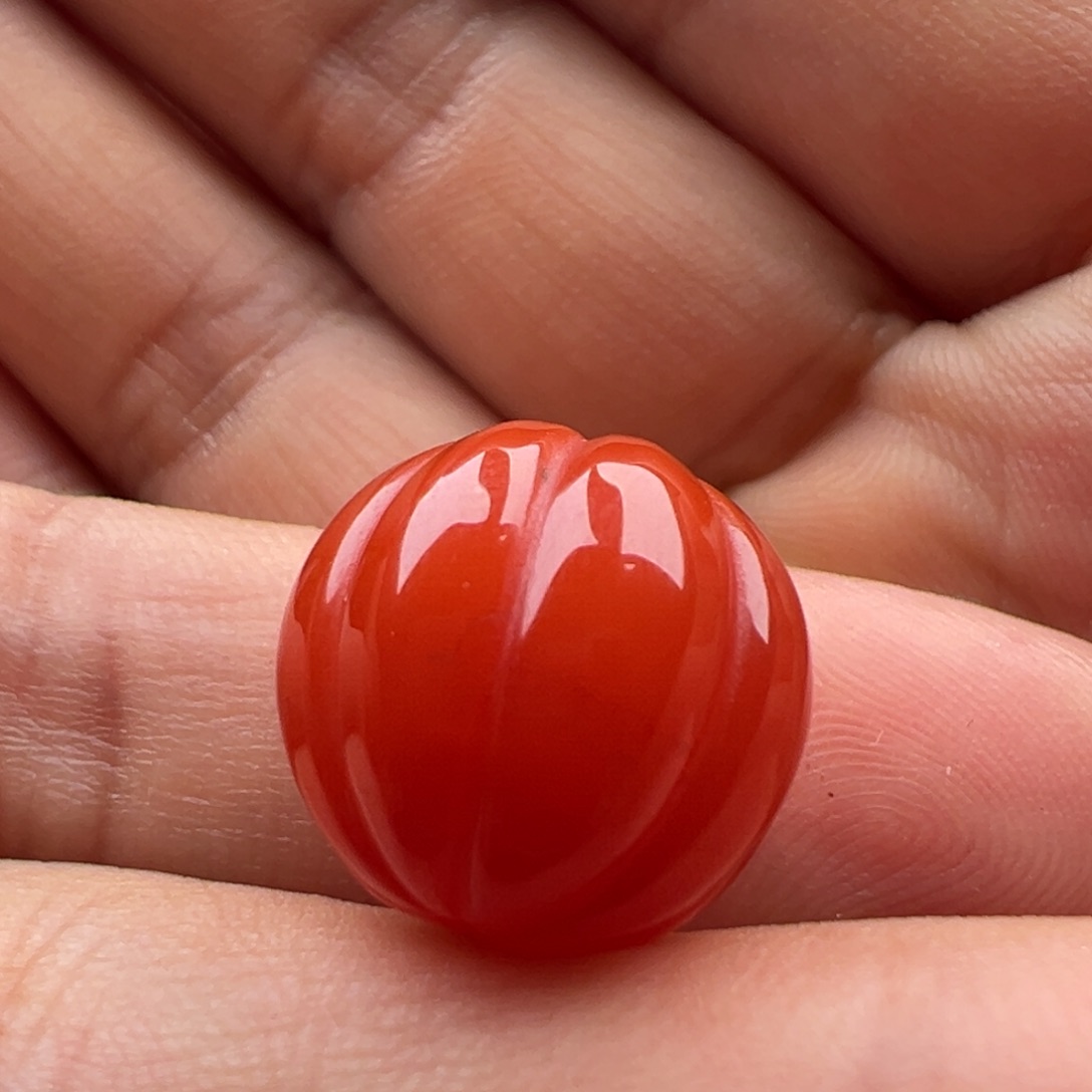 南红玛瑙瓜珠15.3皮裂未镶嵌寒*