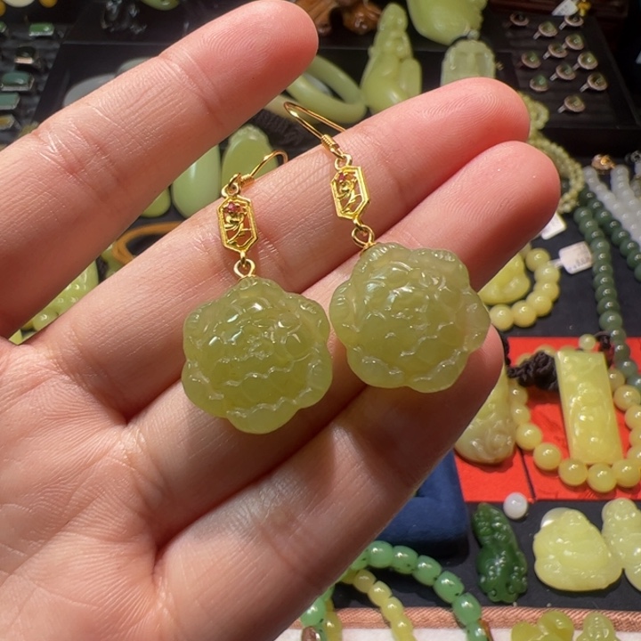 和田玉（黄玉）颈饰银S925镶嵌