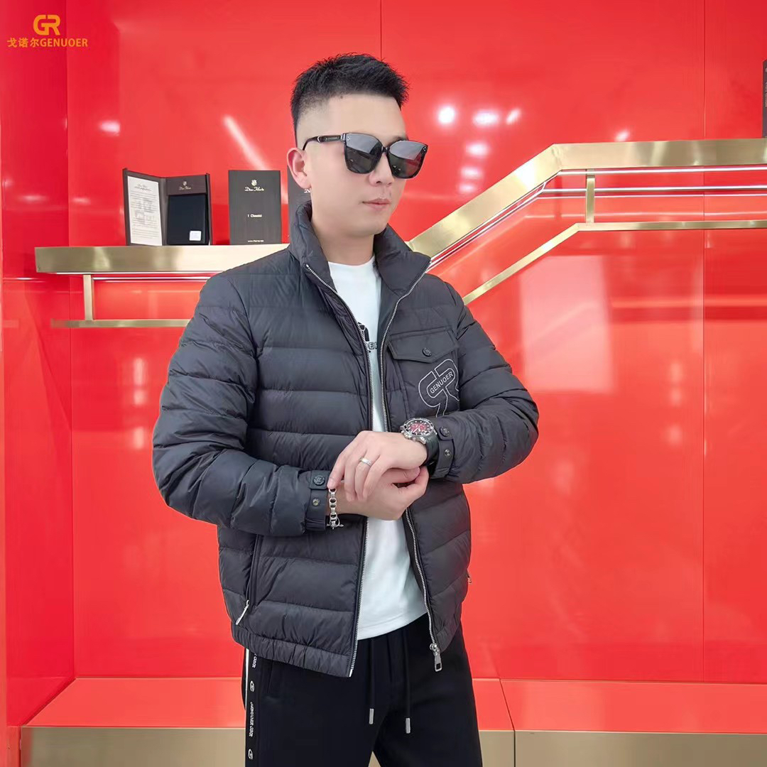 冬季新款潮流休闲高奢男士时尚轻薄保暖白鸭绒外套高品质45913