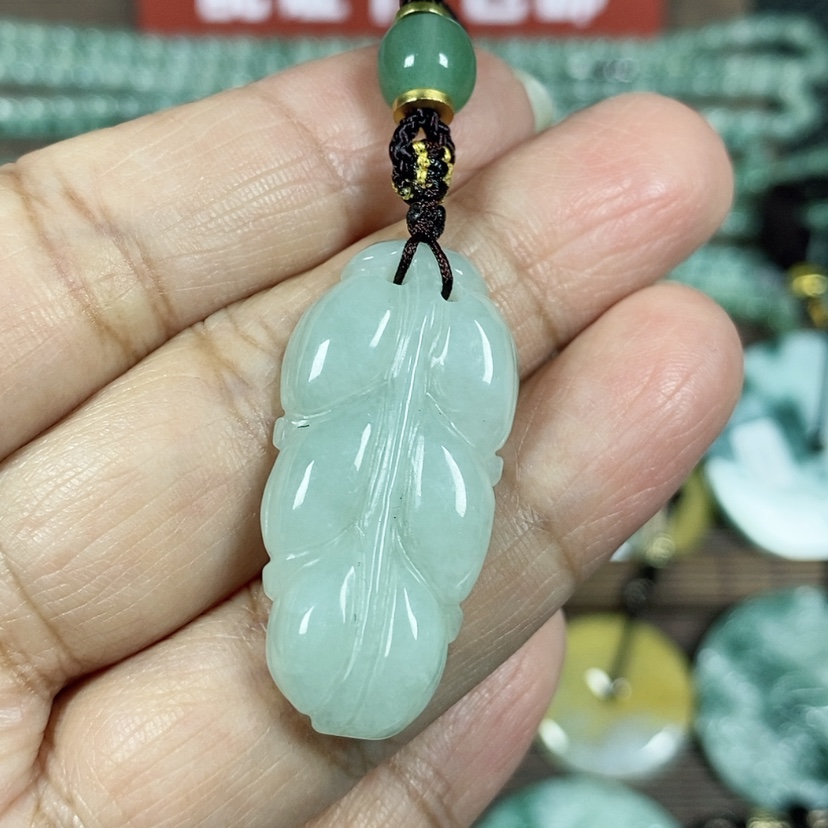 【闪购商品】翡翠颈饰未镶嵌玉吊坠翡翠玉双面金枝玉叶