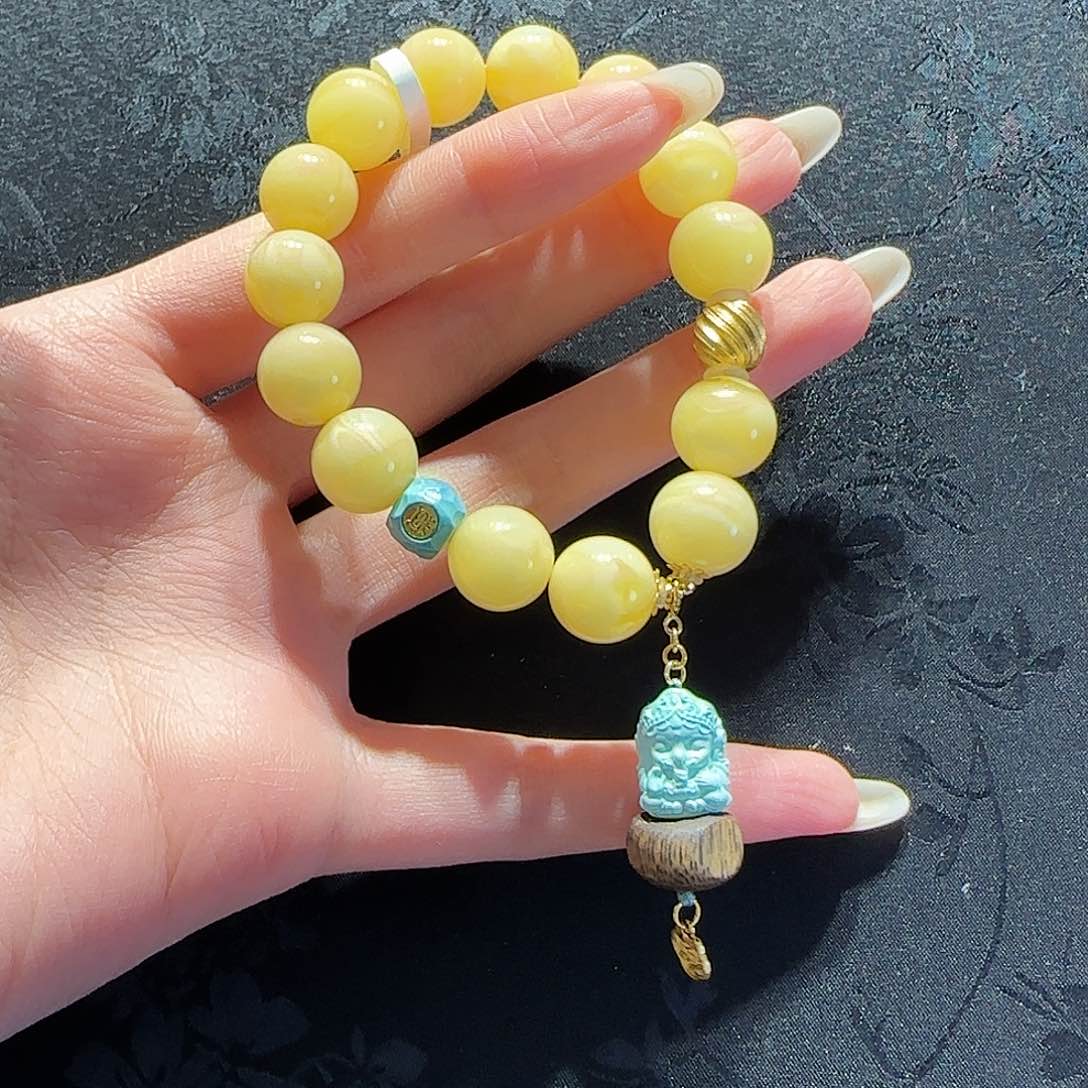 蜜蜡手串未镶嵌小*桃蜜蜡手串