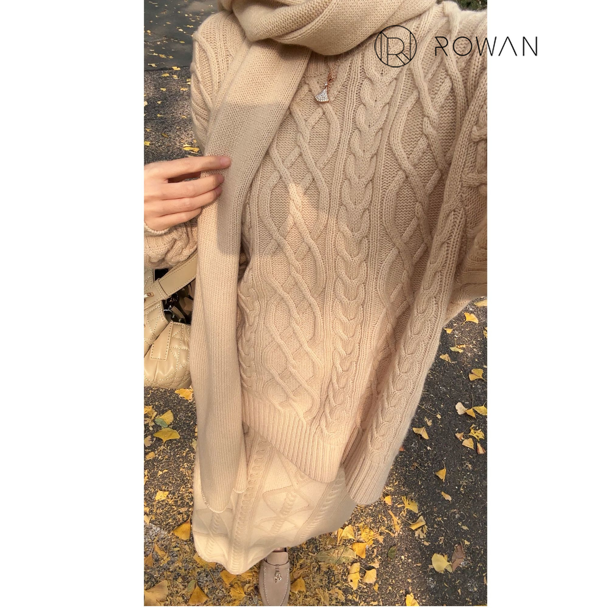 Rowan 丨100%绵羊毛时尚套装宽松针织秋冬套头休闲风ICTZX4349