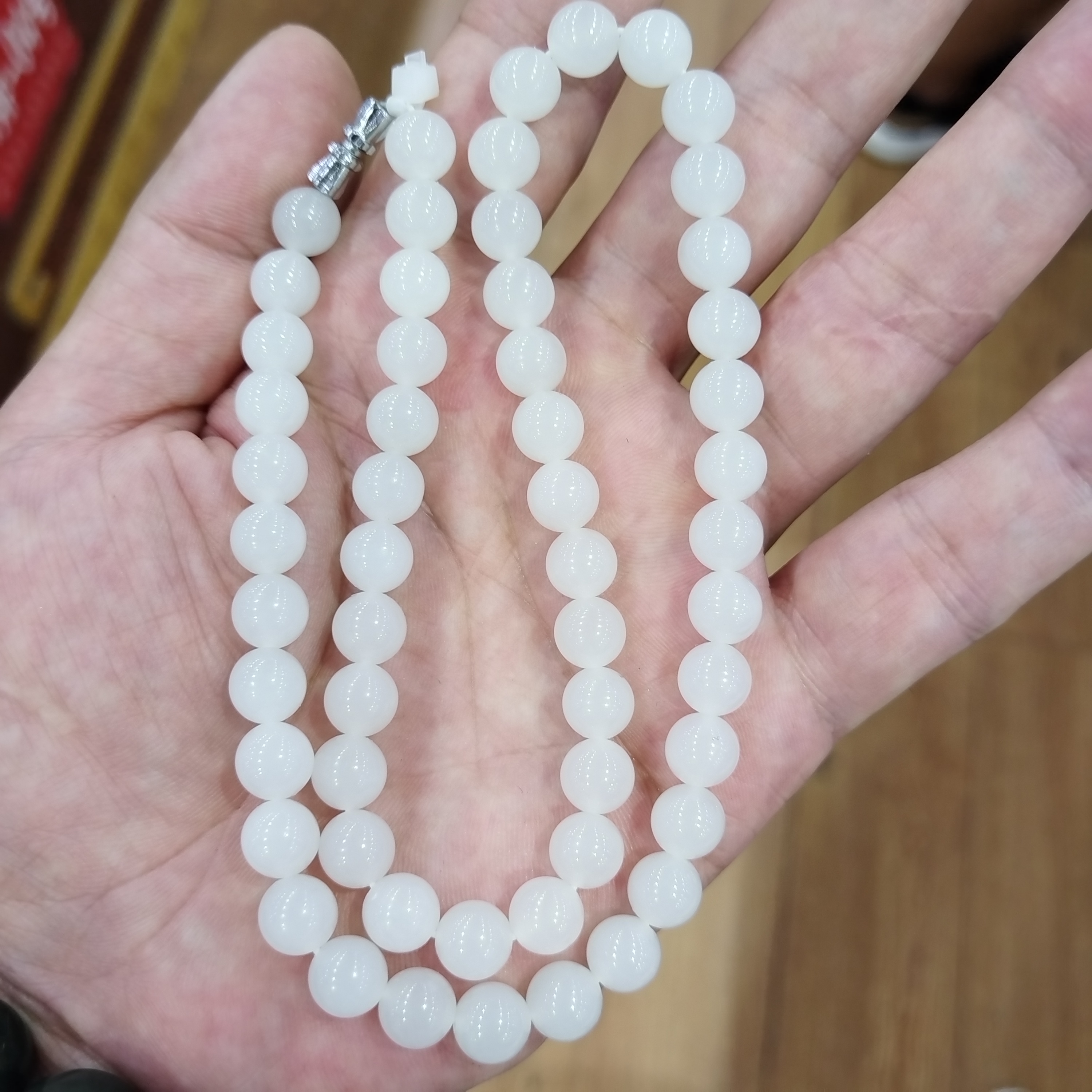 卡8mm和田白玉妈妈链气质款女神必备时尚百搭