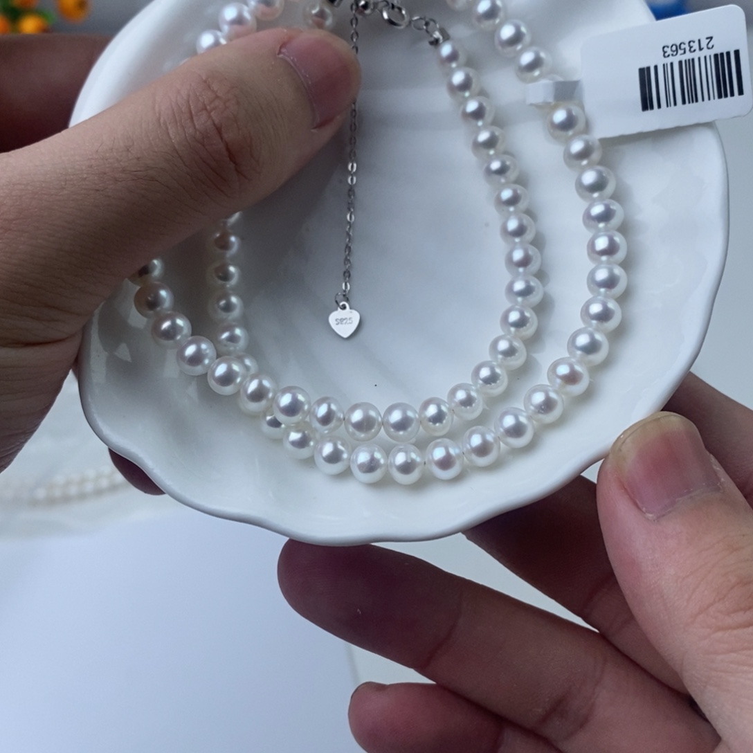 项链银S925镶嵌淡水珍珠213563