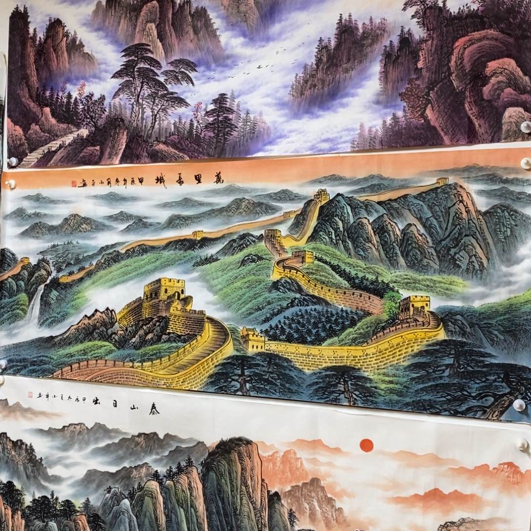 国画我**贝1.8米长的万里长城