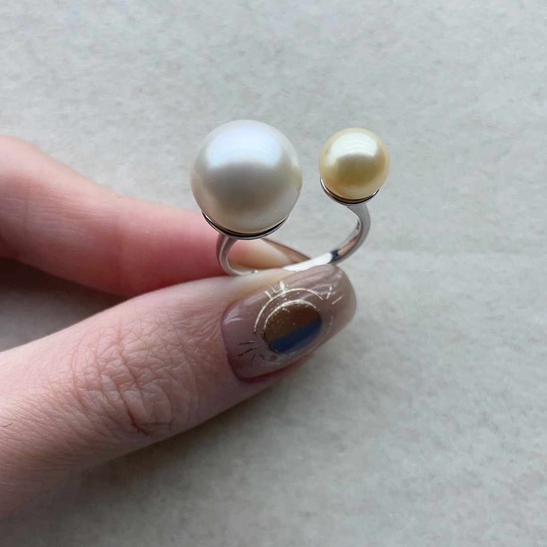 海水珍珠戒指134银S925镶嵌