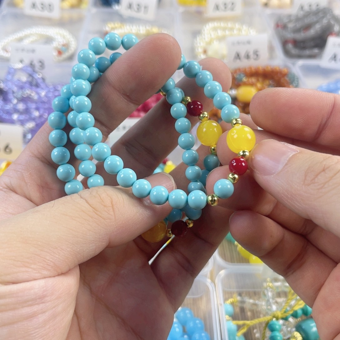 檀香紫檀（小叶紫檀）手串银S925镀金镶嵌